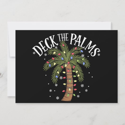 Palmboom Kerst tropisch Hawaï versieren Feestdagenkaart (Voorkant)