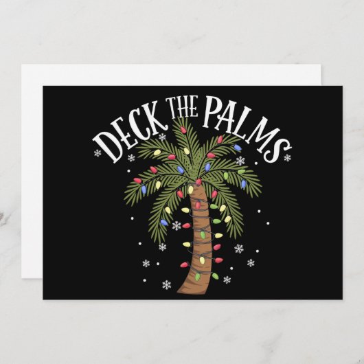 Palmboom Kerst tropisch Hawaï versieren Feestdagenkaart (Voorkant / Achterkant)