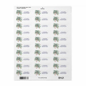Palmboom Kerstboom Retouradres Etiket (Full Sheet)