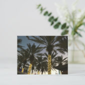 Palmboom kerstverlichting feestdagenkaart (Staand voorkant)