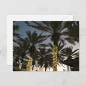 Palmboom kerstverlichting feestdagenkaart (Voorkant / Achterkant)