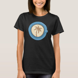 Palmboom koffie latte t-shirt