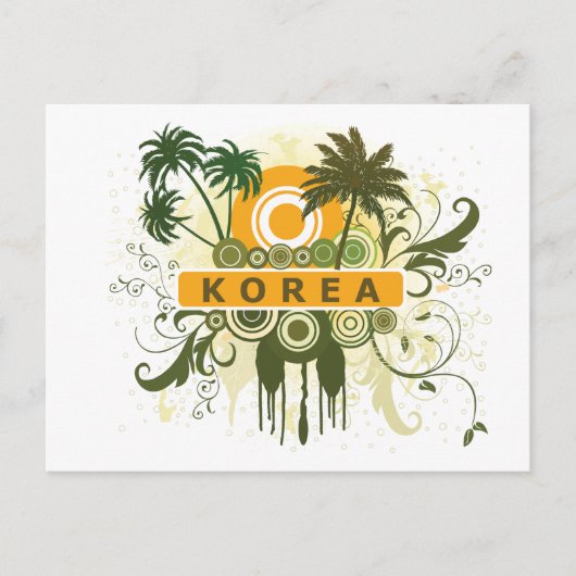 Palmboom Korea Briefkaart (Voorkant)
