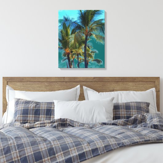 Palmboom kunst canvas wrap afdruk (Insitu (Slaapkamer))