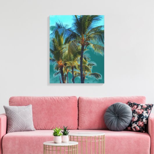 Palmboom kunst canvas wrap afdruk (Insitu (Woonkamer))