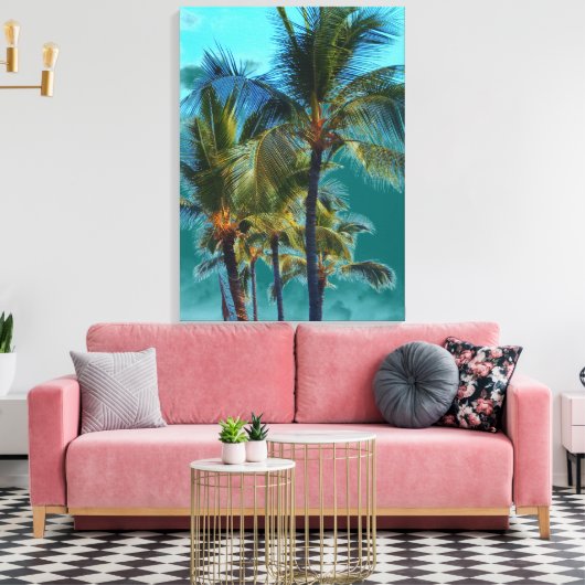 Palmboom kunst canvas wrap afdruk (Insitu (Woonkamer))