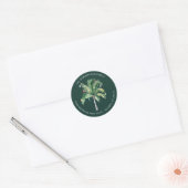 Palmboom Kust Kerst Retouradres Ronde Sticker (Envelop)