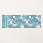 Palmboom laat tropisch patroon aangepaste naam yogamat (Voorkant (horizontaal))