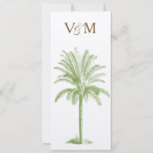  palmboom - lange bruiloft - uitnodiging (Achterkant)
