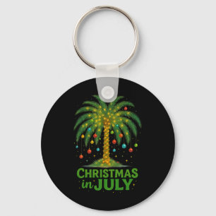Palmboom Lichten Strand Zomer Vakantie Kerstmis Ik Sleutelhanger