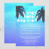 Palmboom Lichten Watercolor Trouw Uitnodigingen (Voorkant / Achterkant)