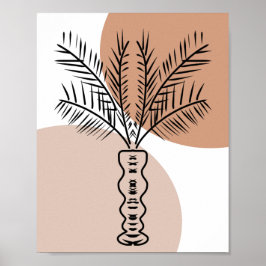 Palmboom Lijn Hand Getekende Kunstvormen Poster