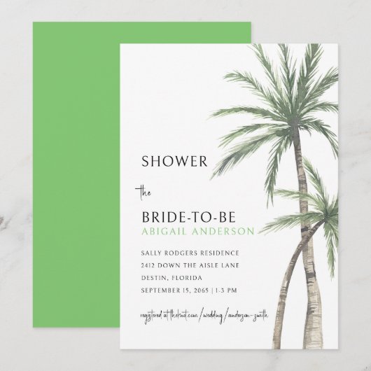 Palmboom limoen groen Vrijgezellenfeest Kaart (Voorkant / Achterkant)