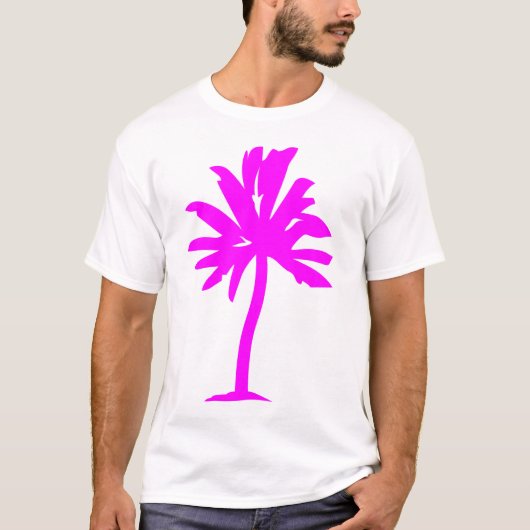 Palmboom - magenta t-shirt (Voorkant)