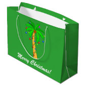 Palmboom met decoraties Vrolijk kerstfeest Large Cadeautasje (Achterkant Gekanteld)