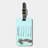 Palmboom met een omhulling van de filmrol rond de  bagagelabel (Voorkant verticaal)