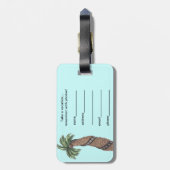 Palmboom met een omhulling van de filmrol rond de  bagagelabel (Achterkant verticaal)