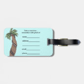 Palmboom met een omhulling van de filmrol rond de  bagagelabel (Achterkant horizontaal)