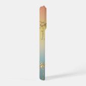 Palmboom met gouden glitters bij zonsondergang iPhone hoesje (Rechterkant)