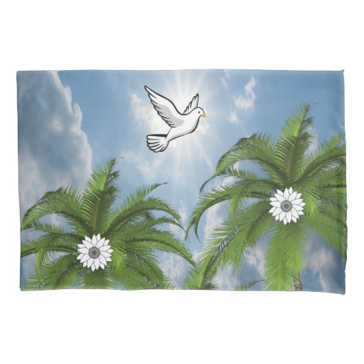 Palmboom met Hoesje piloot Kussensloop (Voorkant)