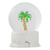 Palmboom met kerstdecoraties sneeuwbol (Achterkant)
