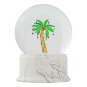 Palmboom met kerstdecoraties sneeuwbol (Voorkant)