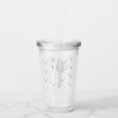 Palmboom met polkadots en monogram acryl drinkbeker (Achterkant)