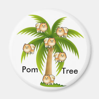 Palmboom met pomeraniërs magneet