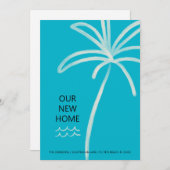 Palmboom minimalistisch aqua nieuw huis verhuizen aankondiging (Voorkant / Achterkant)