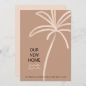 Palmboom minimalistisch nieuw huis verplaatsen aankondiging (Voorkant / Achterkant)