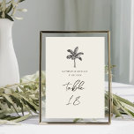 Palmboom minimalistische tropische bruiloft tafel  kaart<br><div class="desc">Palmboom Ivoor Minimalistische Bestemming Trouwtafel Nummer Kaart. Alle teksten zijn vooraf voor u geregeld om gemakkelijk en snel te personaliseren met uw eigen gegevens.</div>