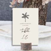 Palmboom minimalistische tropische bruiloft tafel  kaart