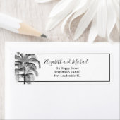 Palmboom Modern Elegant Zwart Wit Etiket (Insitu)