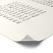 Palmboom moderne bruiloft 30 tafel zitgrafiek poster (Hoek)