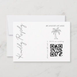 Palmboom moderne elegante trouw-QR-code  RSVP Kaartje