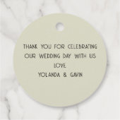  palmboom monogram bruiloft bedankjes labels (Achterkant)