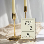 palmboom monogram bruiloft kaart