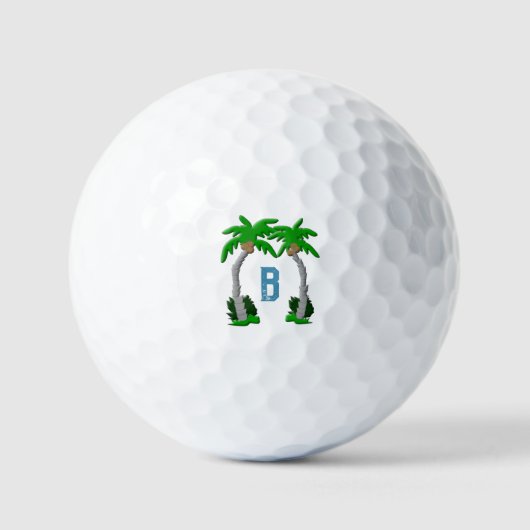 Palmboom Monogram  Golfballen (Voorkant)