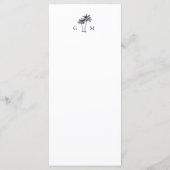 Palmboom Monogram Laten we Eten Bestemming Huwelij Menu (Achterkant)