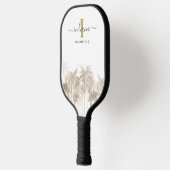 Palmboom Monogram Schrift Naam Waterverf Pickleball Paddle (Links)