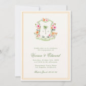 Palmboom Monogram Tropisch Strand Engagement Party Kaart (Voorkant)