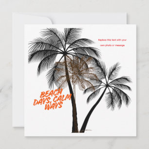 Palmboom Motivatie Kunst – Volledig Aanpasbaar Feestdagenkaart