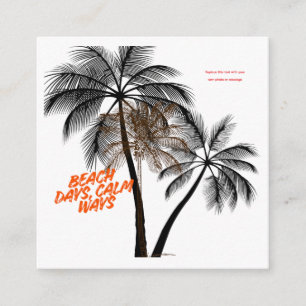 Palmboom Motivatie Kunst – Volledig Aanpasbaar Informatiekaartje