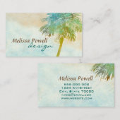 palmboom natuur foto, aangepast dubbelzijdig visitekaartje (Voorkant / Achterkant)