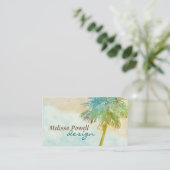 palmboom natuur foto, aangepast dubbelzijdig visitekaartje (Staand voorkant)