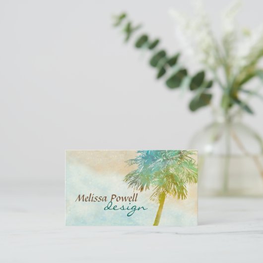 palmboom natuur foto, aangepast dubbelzijdig visitekaartje (Staand voorkant)
