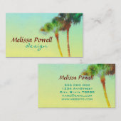 palmboom natuur foto, aangepast dubbelzijdig visitekaartje (Voorkant / Achterkant)