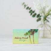 palmboom natuur foto, aangepast dubbelzijdig visitekaartje (Staand voorkant)