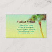 palmboom natuur foto, aangepast dubbelzijdig visitekaartje (Achterkant)