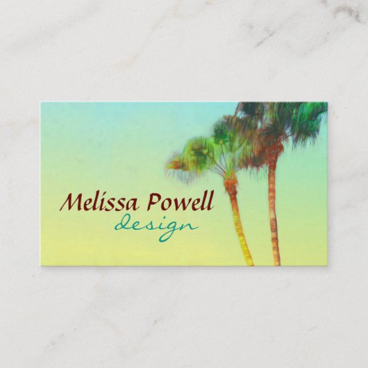 palmboom natuur foto, aangepast dubbelzijdig visitekaartje (Voorkant)